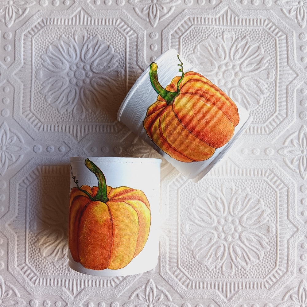 Handmade Pumpkin Thanksgiving Decor 2 pc